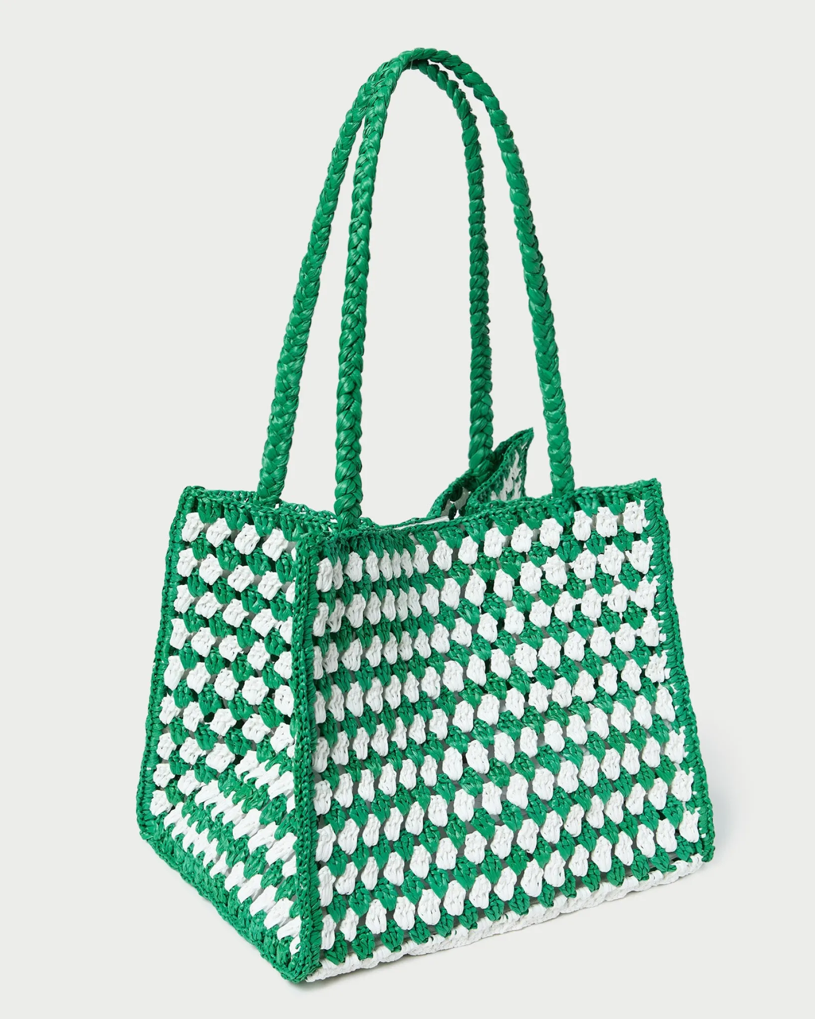 Hot Loeffler Randall Missy Crochet Tote Green/Cream