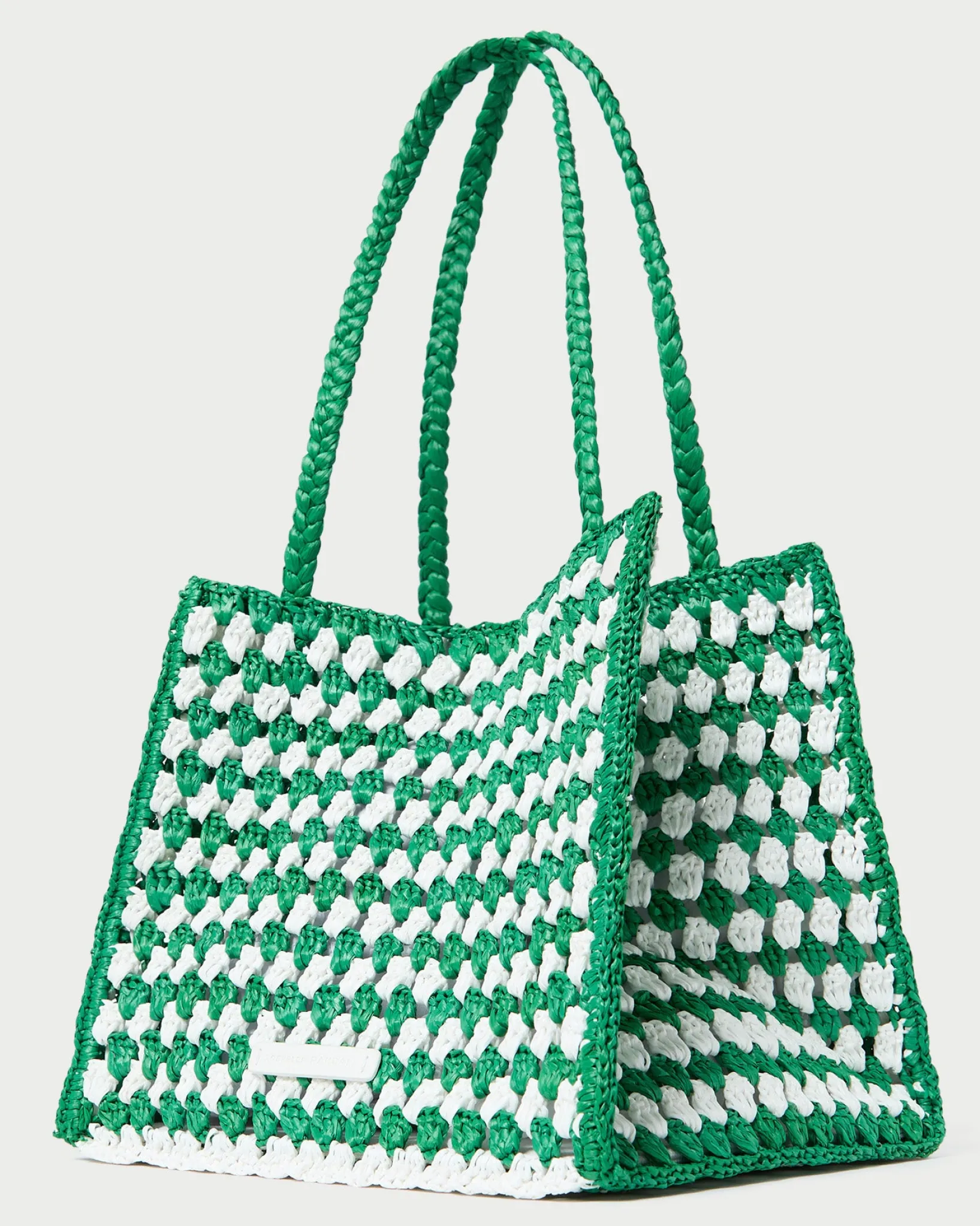 Hot Loeffler Randall Missy Crochet Tote Green/Cream
