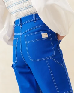 Outlet Loeffler Randall Molly Blue Denim Carpenter Pant Bright Blue /><noscript><img width=