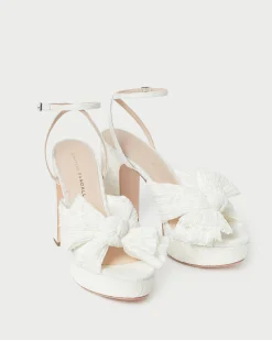 Sale Loeffler Randall Natalia Blue Floral Bow Heel Dusty Blue Floral