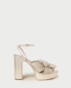 Best Loeffler Randall Natalia Platform Bow Heel Platinum