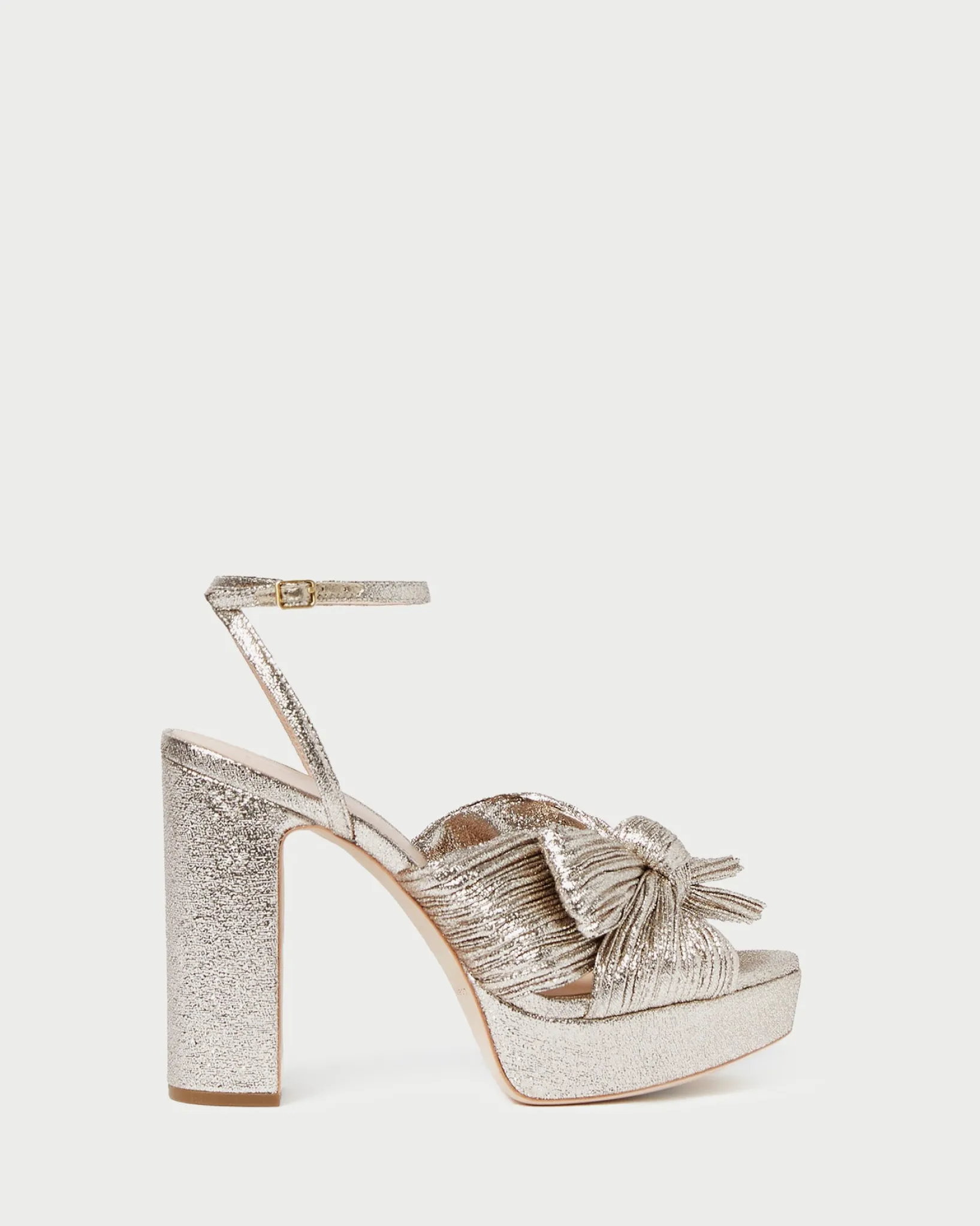 Best Loeffler Randall Natalia Platform Bow Heel Platinum