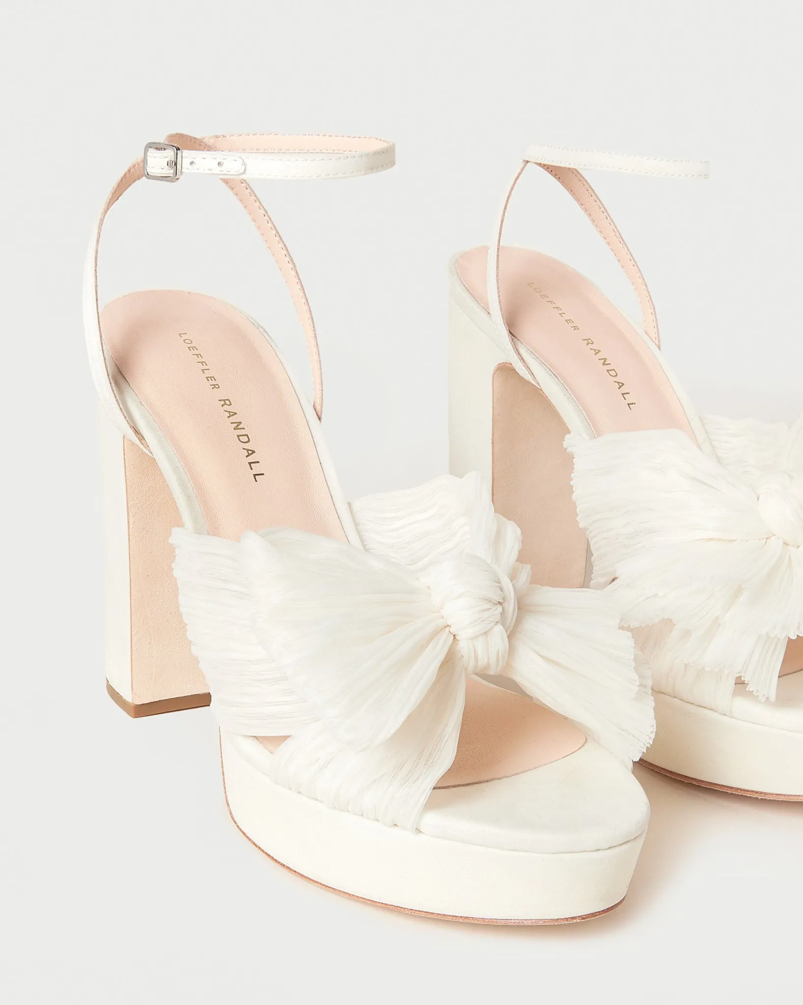 Best Loeffler Randall Natalia Platform Bow Heel Platinum