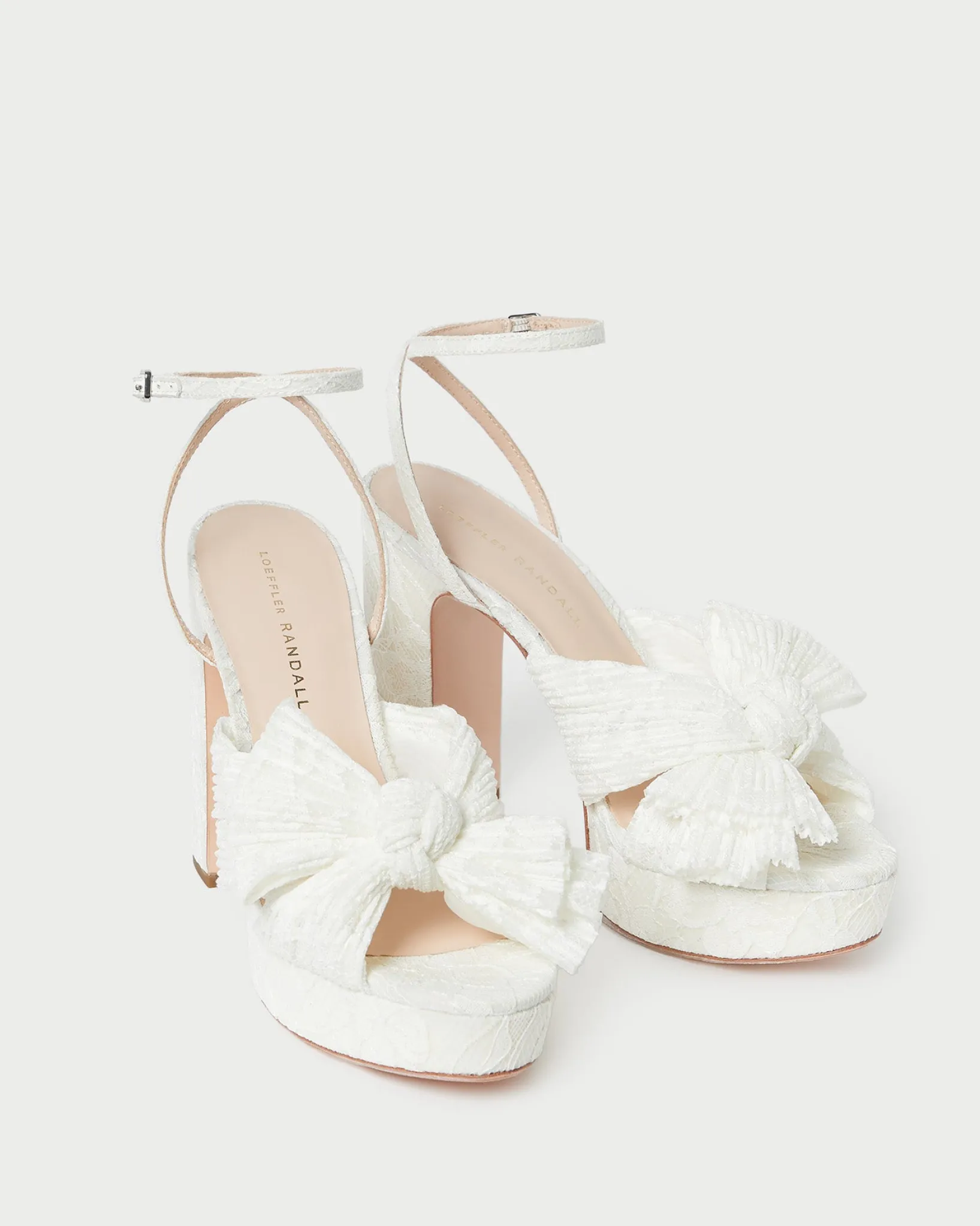 Best Loeffler Randall Natalia Platform Bow Heel Platinum