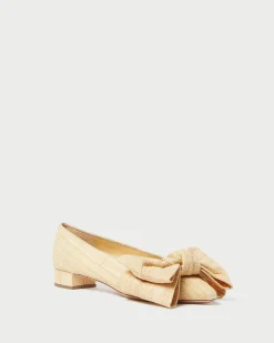 Clearance Loeffler Randall Noa Natural Raffia Bow Flat Natural />