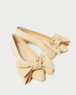 Clearance Loeffler Randall Noa Natural Raffia Bow Flat Natural /><noscript><img width=