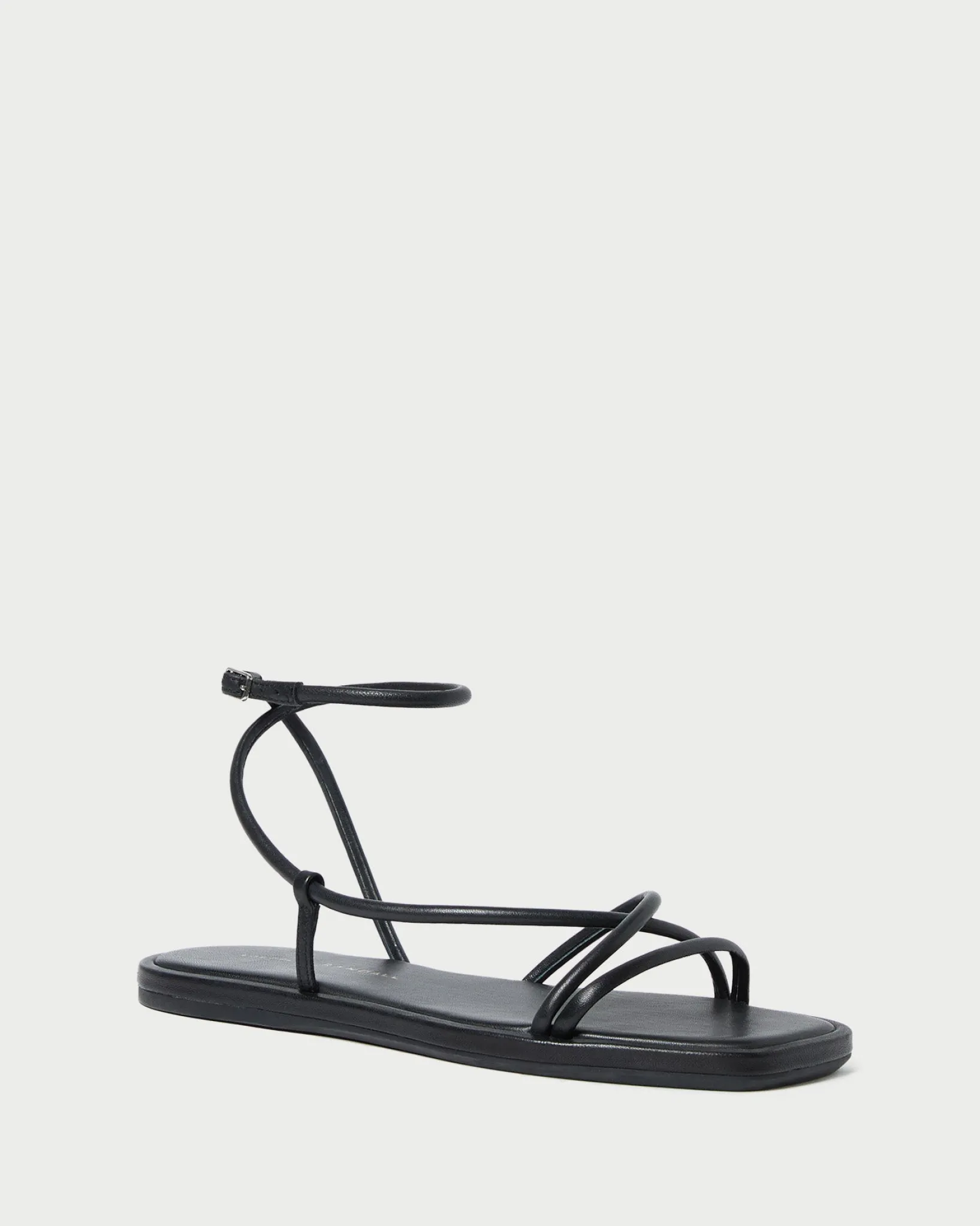 Sale Loeffler Randall Noor Leather Flat Sandal Black
