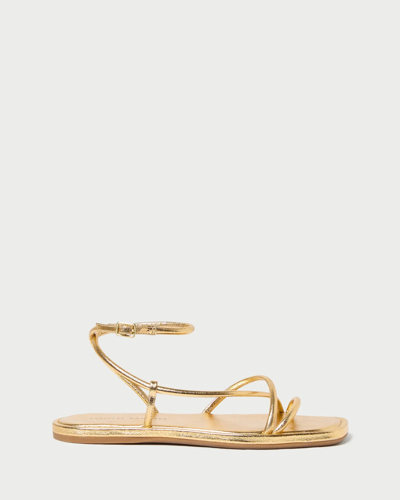Outlet Loeffler Randall Noor Leather Flat Sandal Gold