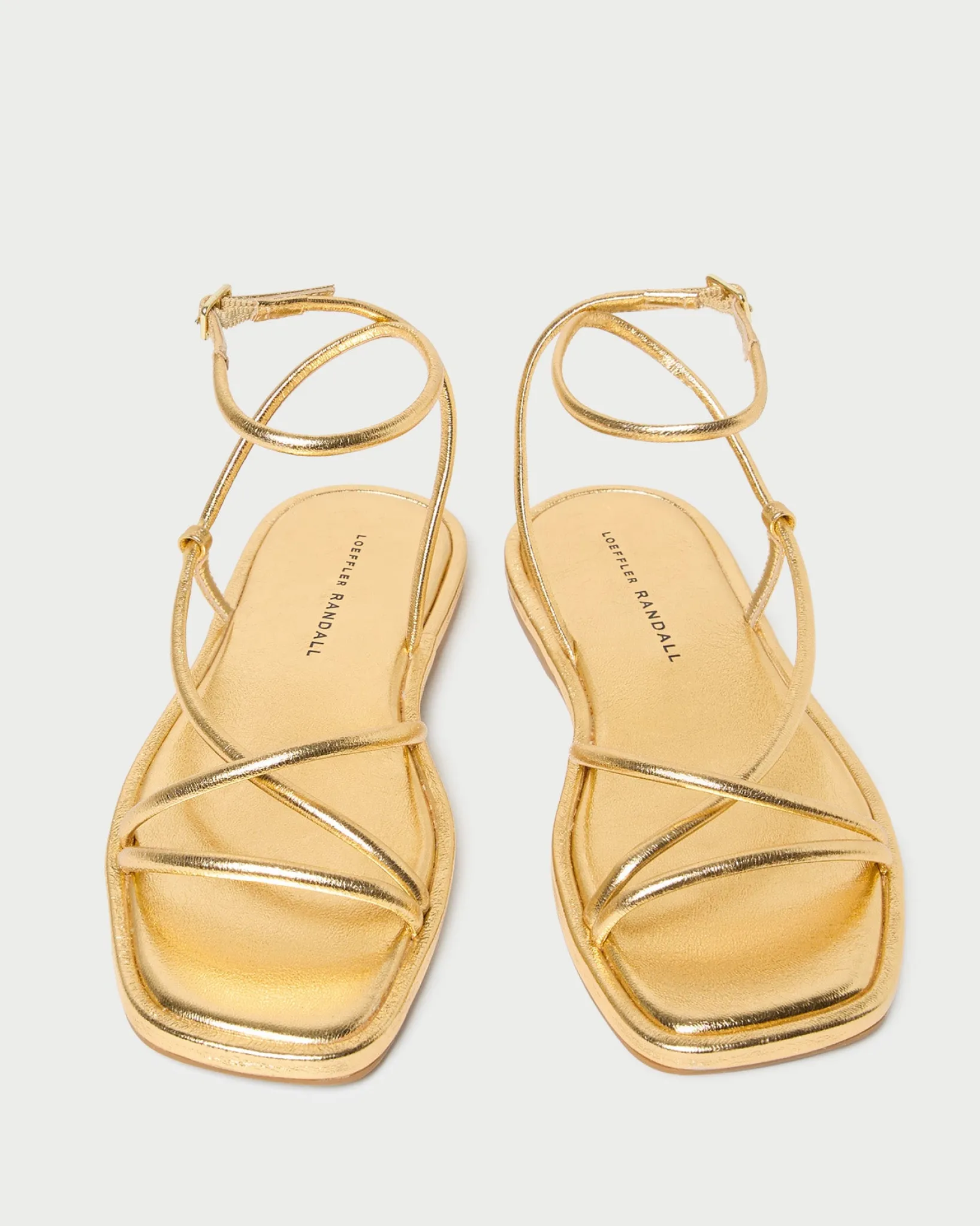 Outlet Loeffler Randall Noor Leather Flat Sandal Gold