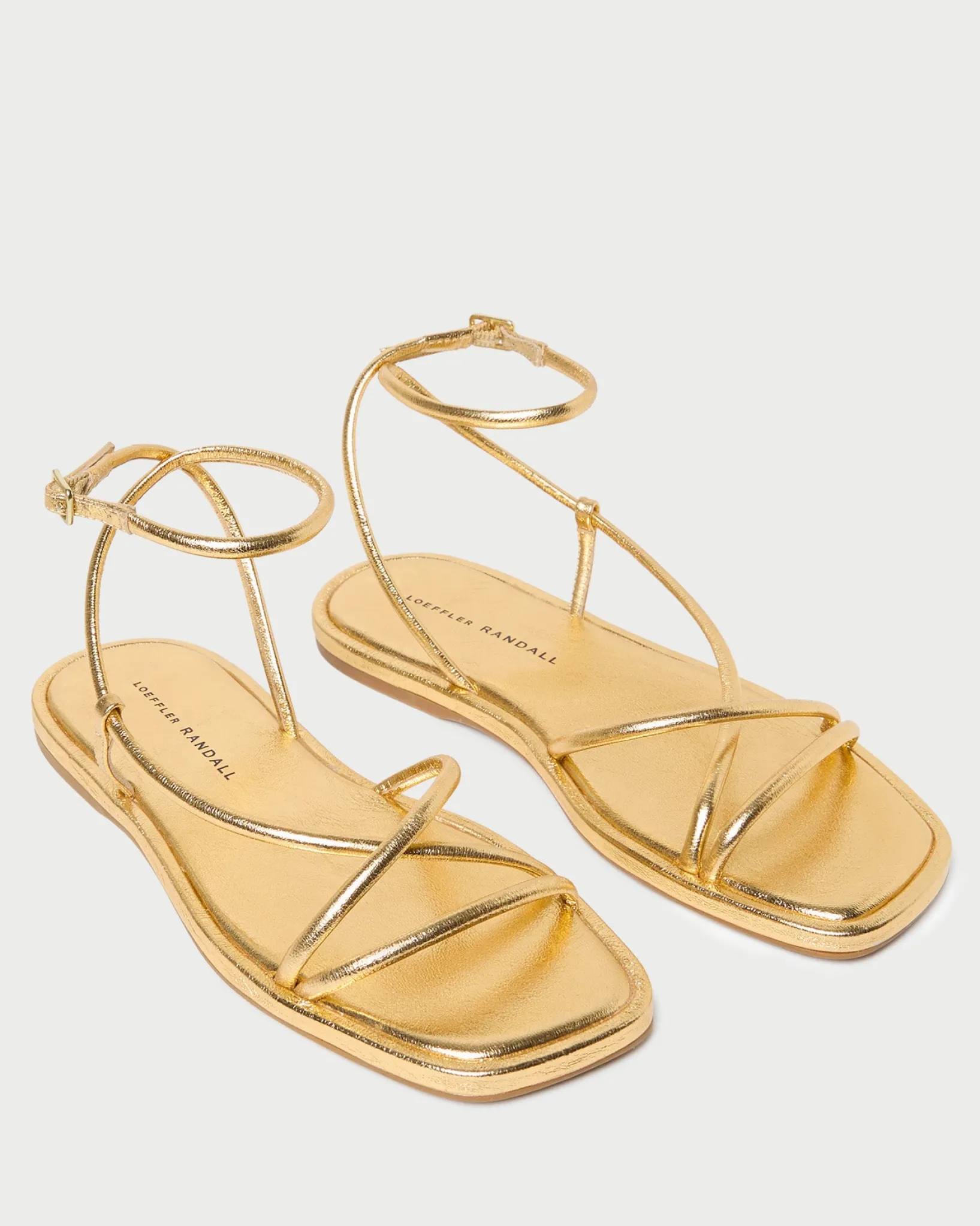Sale Loeffler Randall Noor Leather Flat Sandal Timber