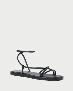 Sale Loeffler Randall Noor Leather Flat Sandal Timber