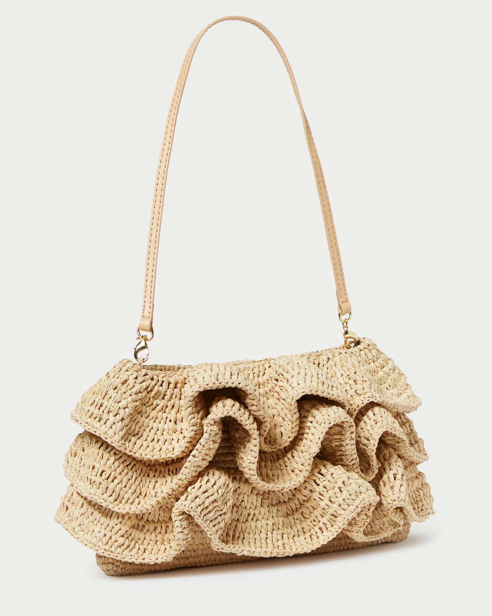 Sale Loeffler Randall Odette Natural Ruffle Clutch Natural />