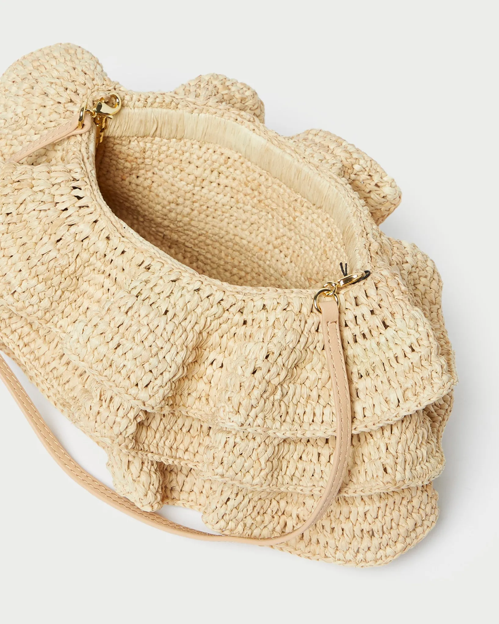 Sale Loeffler Randall Odette Natural Ruffle Clutch Natural />