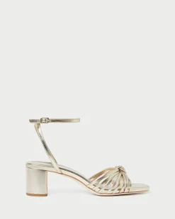 Loeffler Randall Olivia Knot Mid-Heel Sandal Champagne