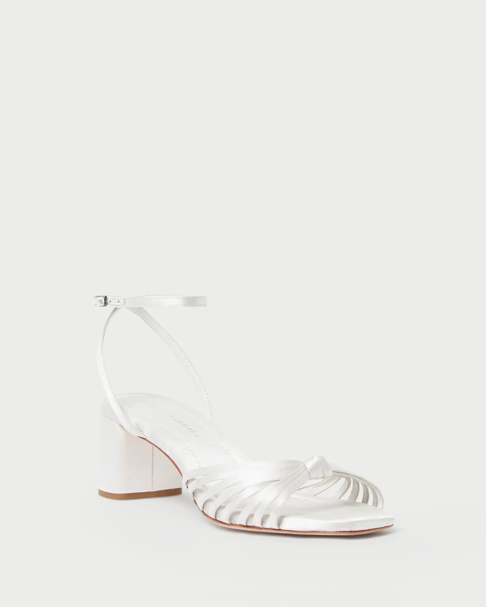 New Loeffler Randall Olivia Knot Mid-Heel Sandal Cream