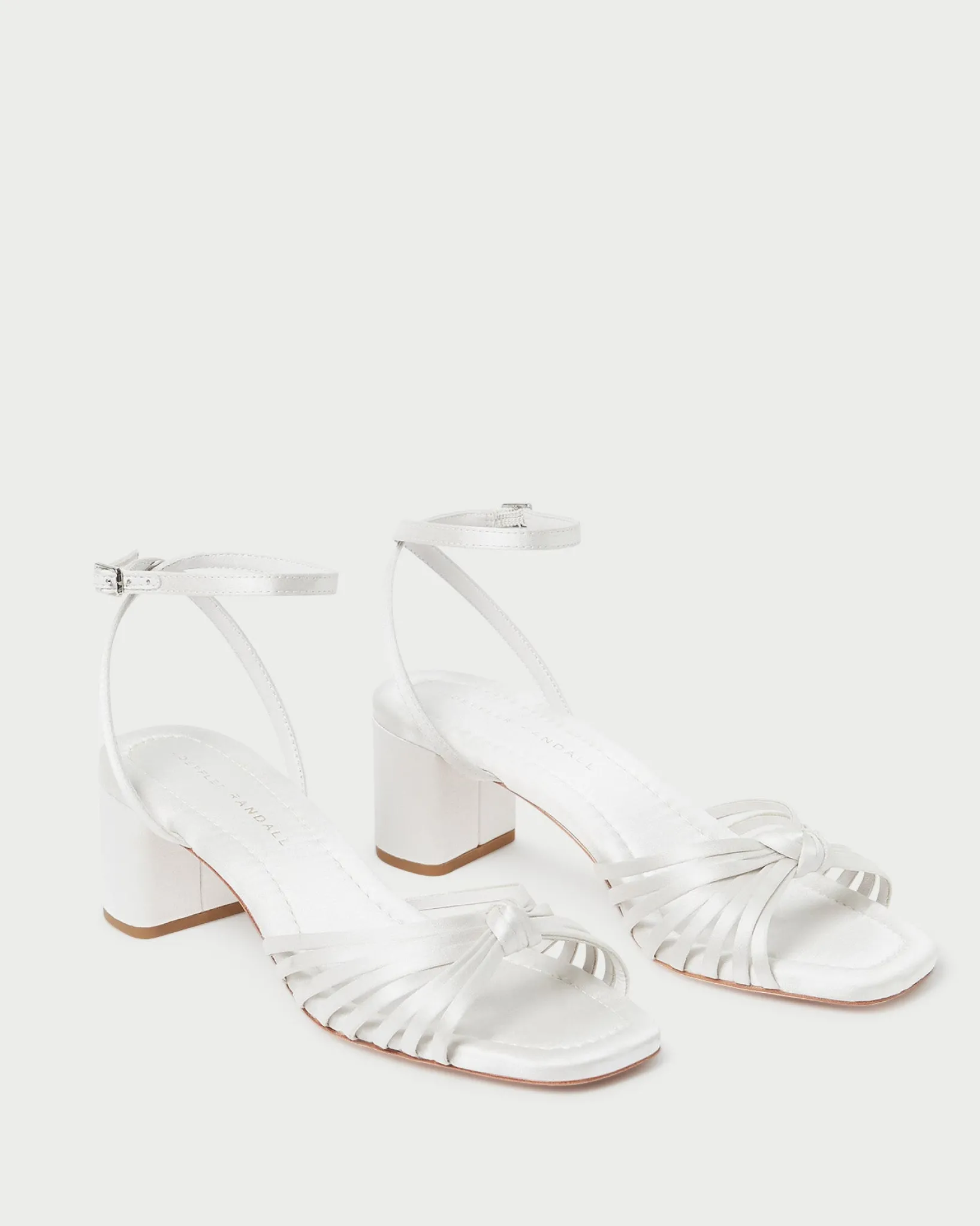 New Loeffler Randall Olivia Knot Mid-Heel Sandal Cream