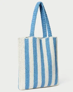 Best Loeffler Randall Orion Blue/White Raffia Tote Light Blue/White Stripe