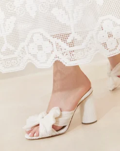 Discount Loeffler Randall Penny Pleated Bow Heel Champagne