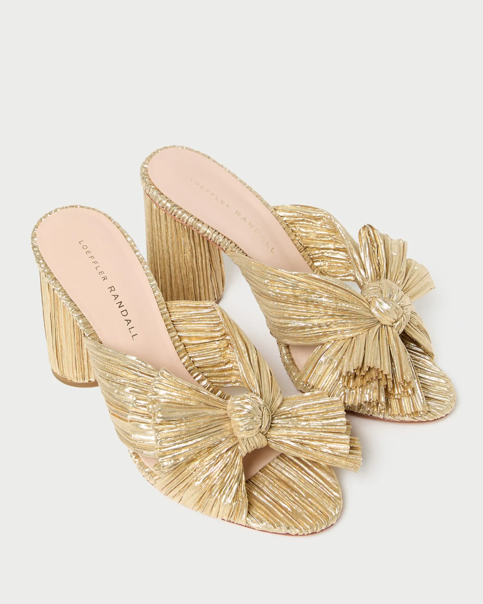 Discount Loeffler Randall Penny Pleated Bow Heel Champagne