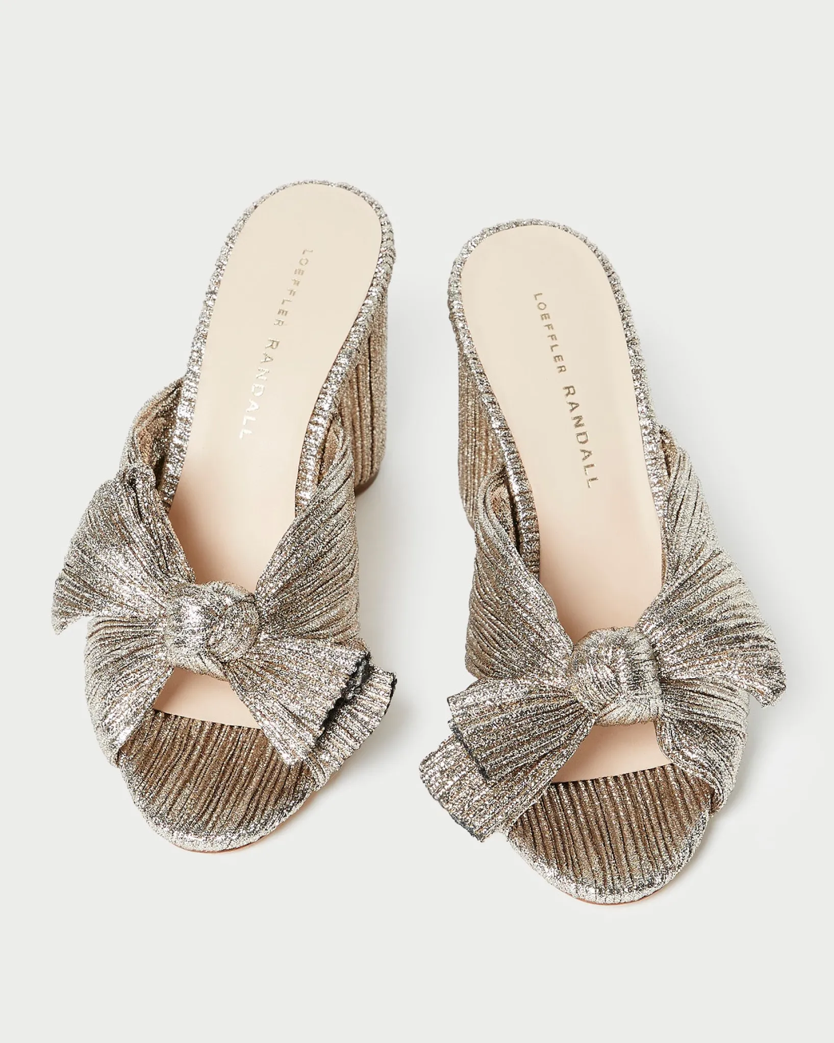 Discount Loeffler Randall Penny Pleated Bow Heel Pearl