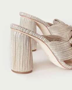 Discount Loeffler Randall Penny Pleated Bow Heel Pearl