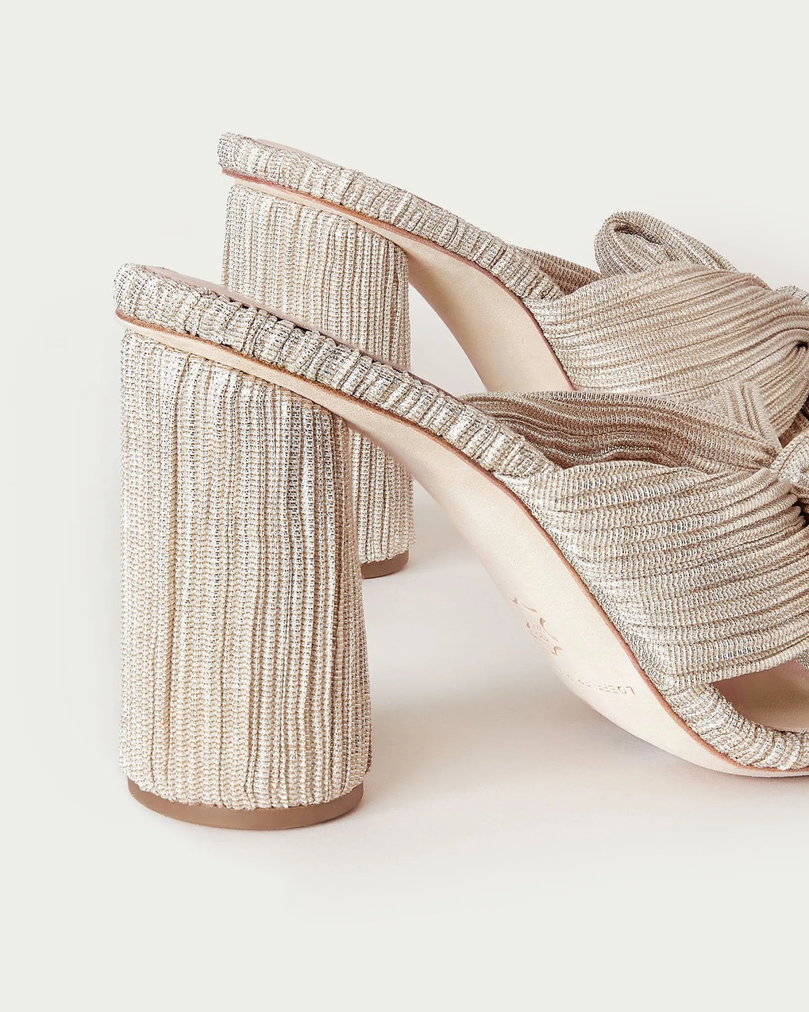 Discount Loeffler Randall Penny Pleated Bow Heel Pearl