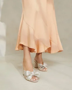 Discount Loeffler Randall Penny Pleated Bow Heel Pearl