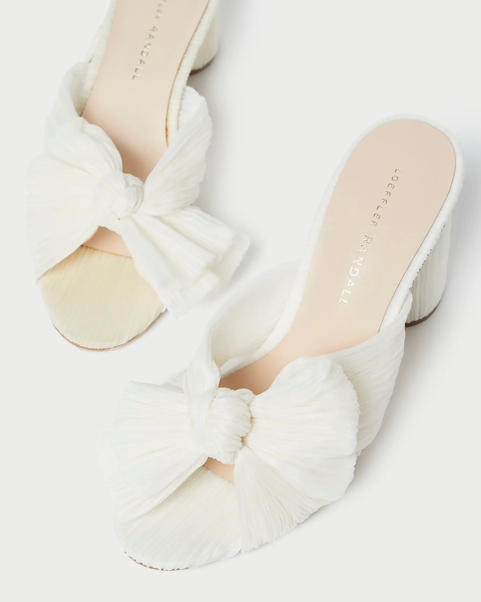 Discount Loeffler Randall Penny Pleated Bow Heel Pearl