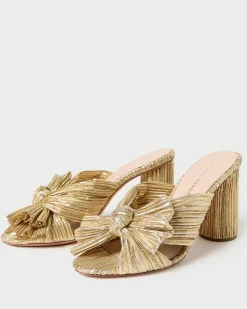 Discount Loeffler Randall Penny Pleated Bow Heel Pearl