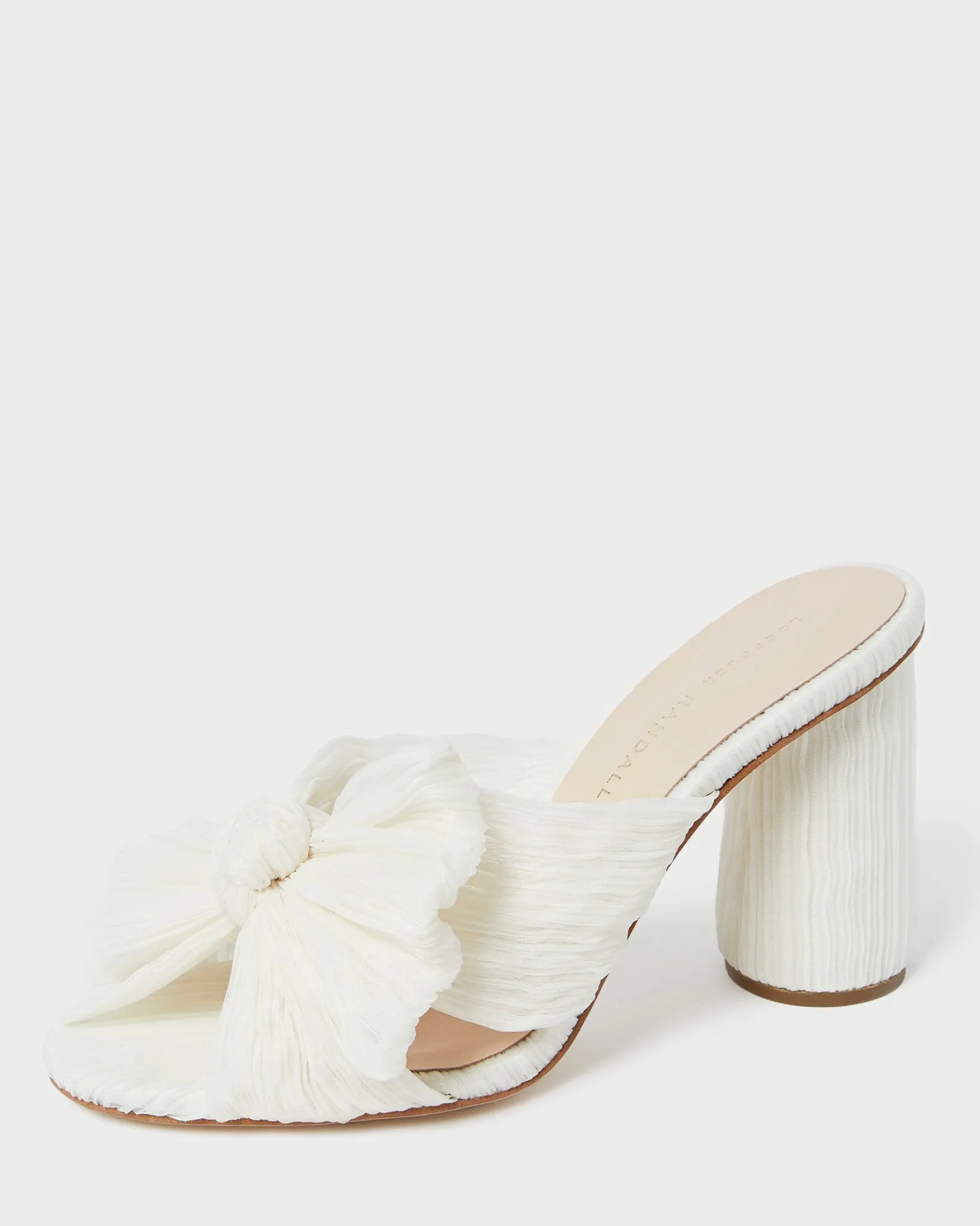 Discount Loeffler Randall Penny Pleated Bow Heel Pearl