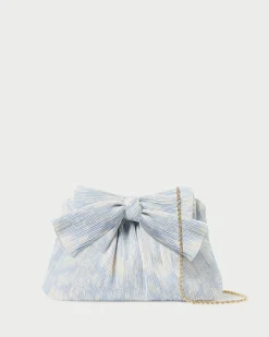Sale Loeffler Randall Rayne Blue Floral Bow Clutch Dusty Blue Floral