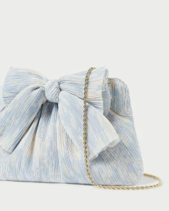 Sale Loeffler Randall Rayne Blue Floral Bow Clutch Dusty Blue Floral
