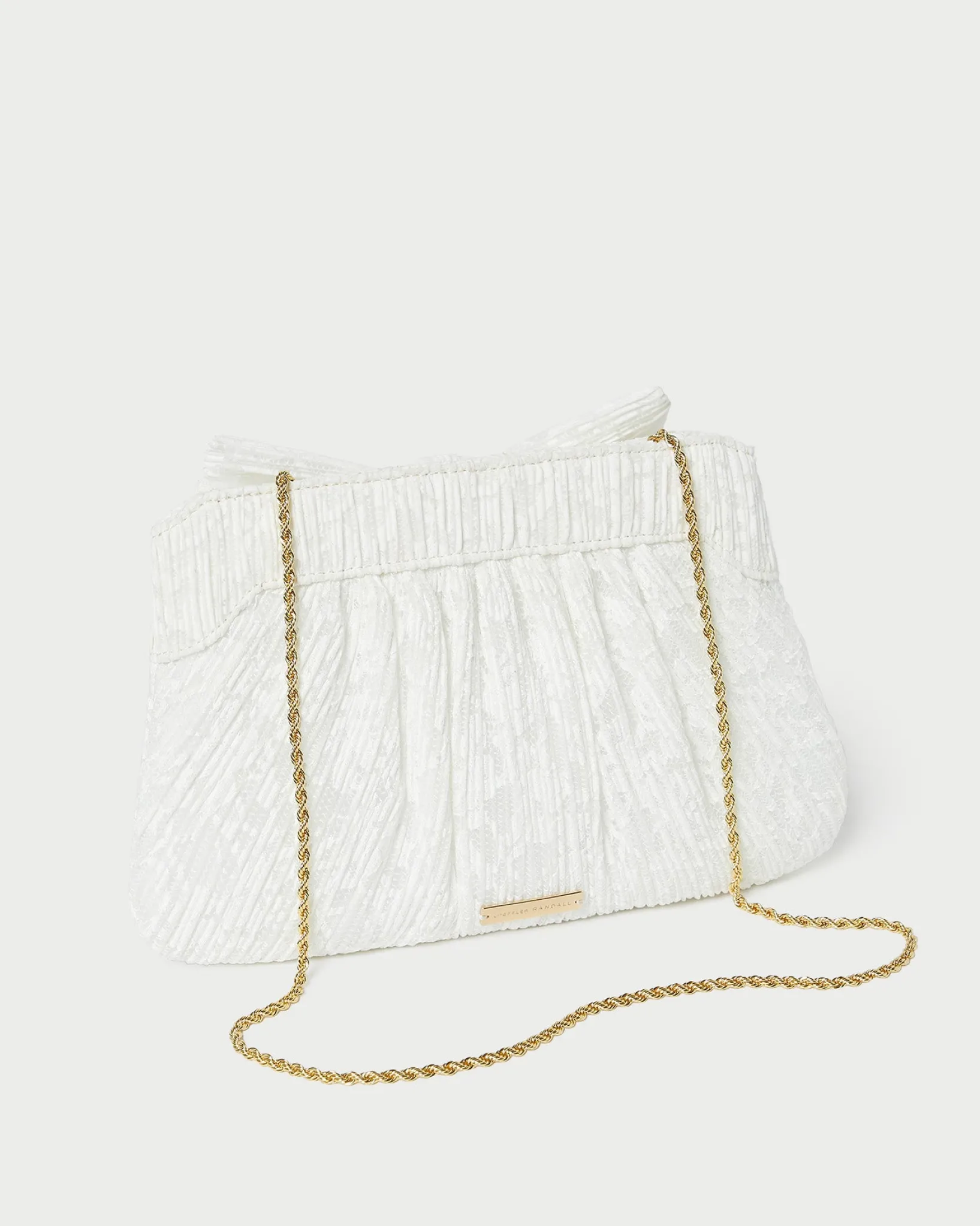 Best Loeffler Randall Rayne White Lace Bow Clutch White/Cream
