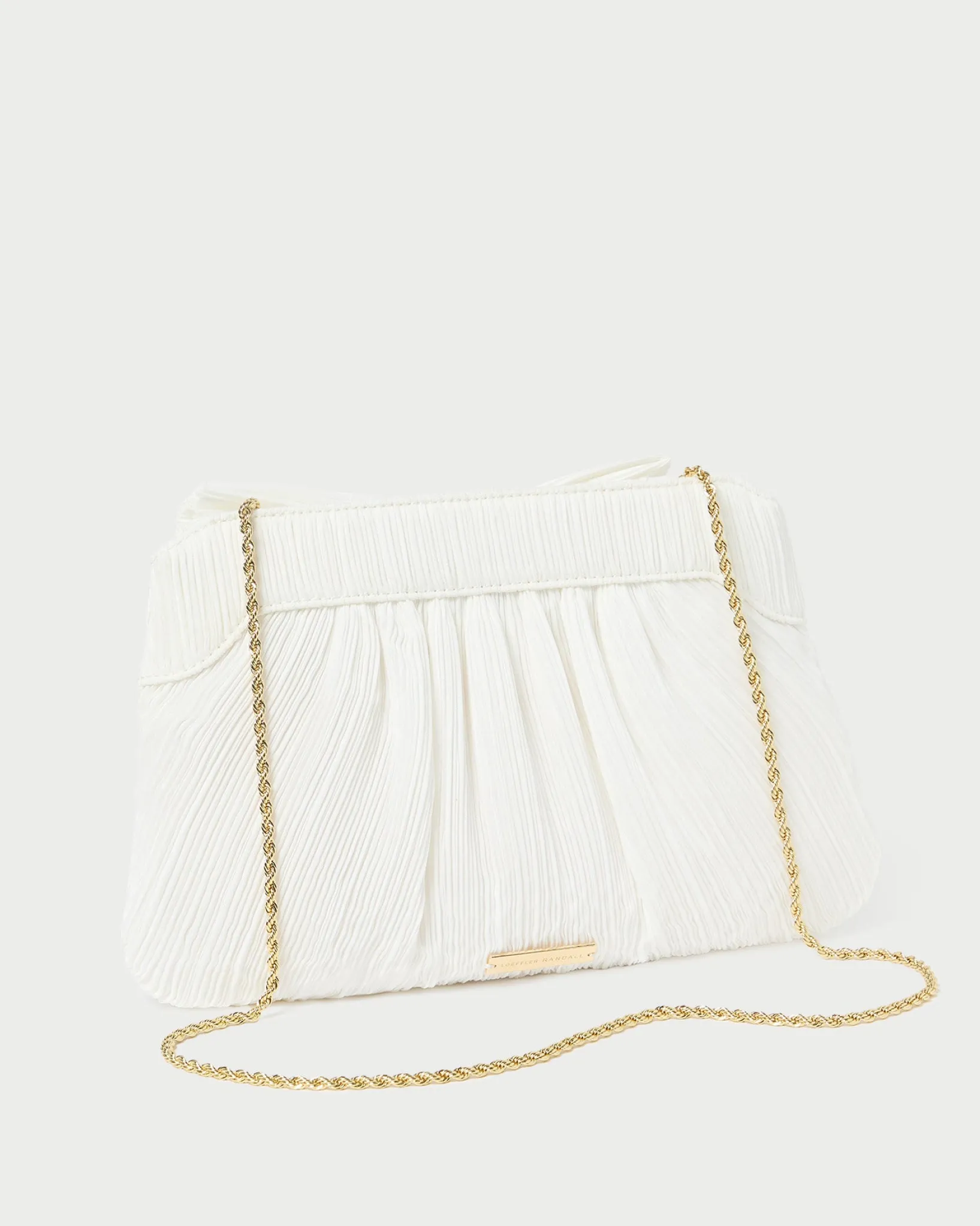 Clearance Loeffler Randall Rayne Pleated Bow Clutch White