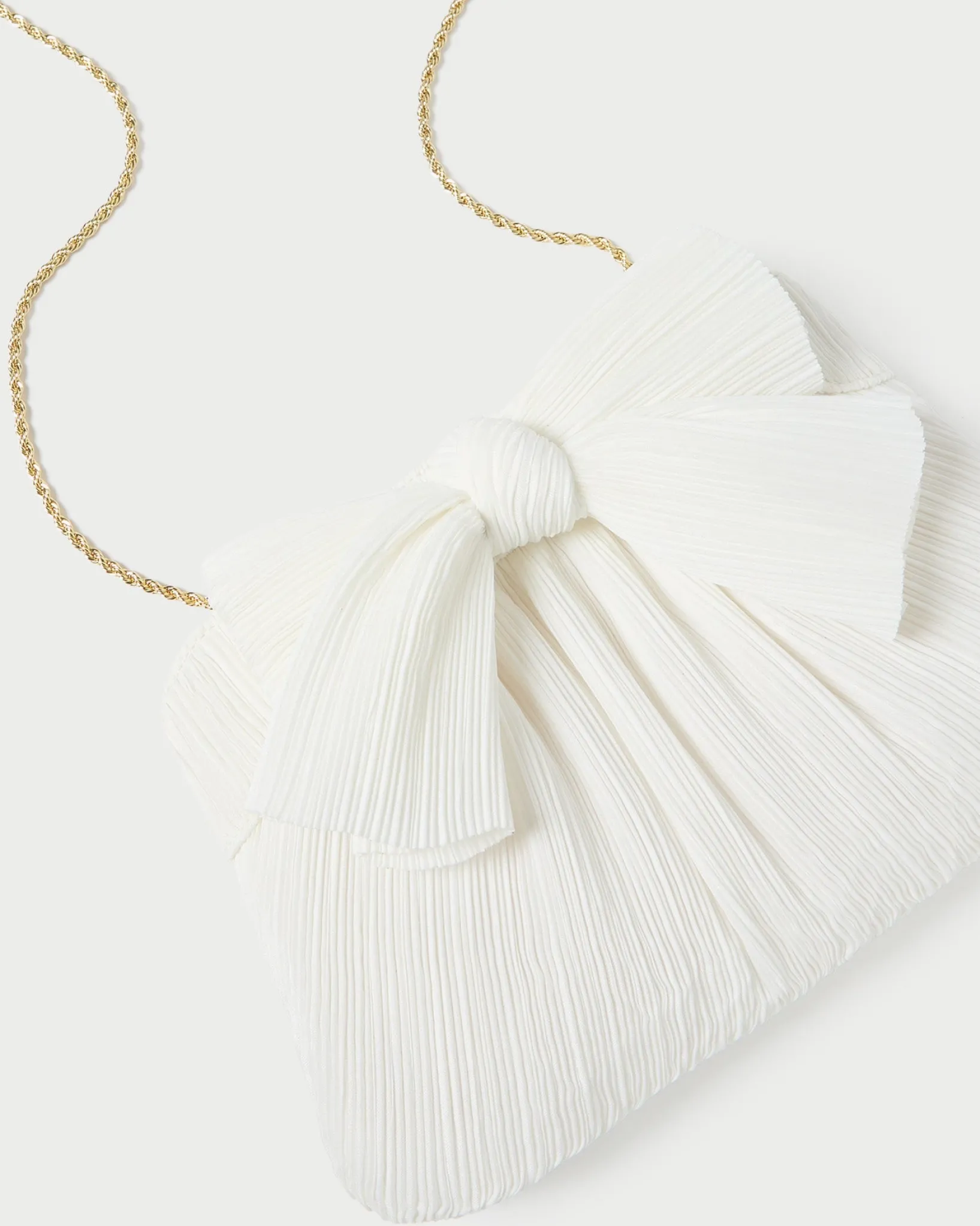 Clearance Loeffler Randall Rayne Pleated Bow Clutch White