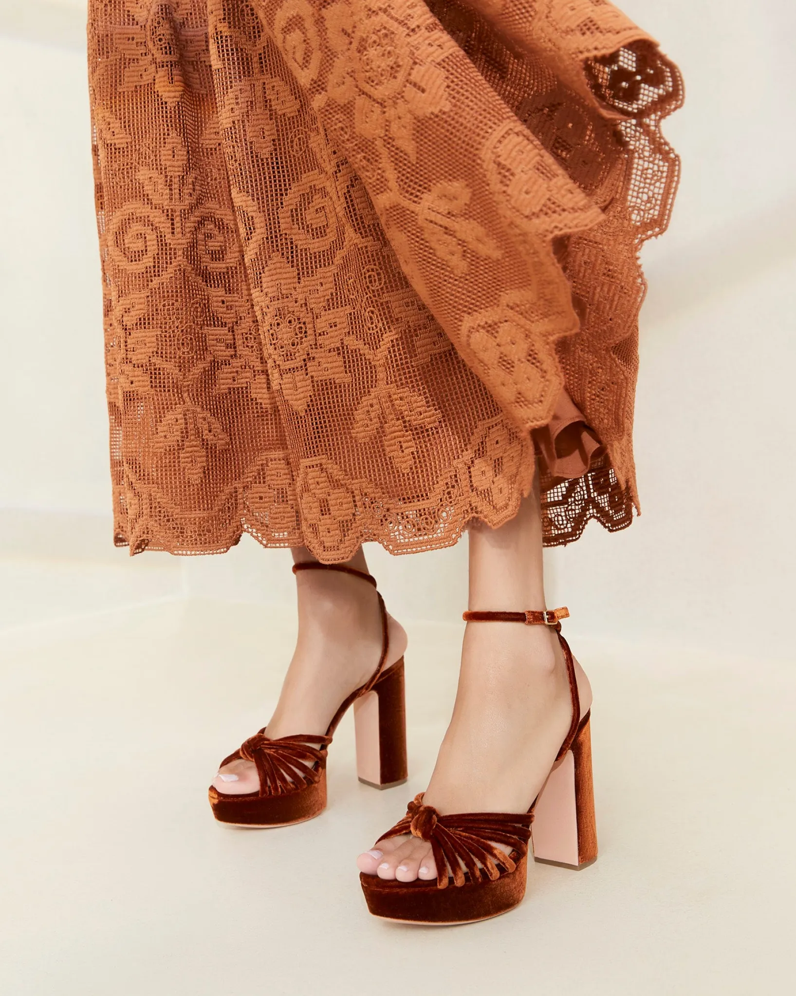 Discount Loeffler Randall Rivka Knot Platform Sandal Cacao
