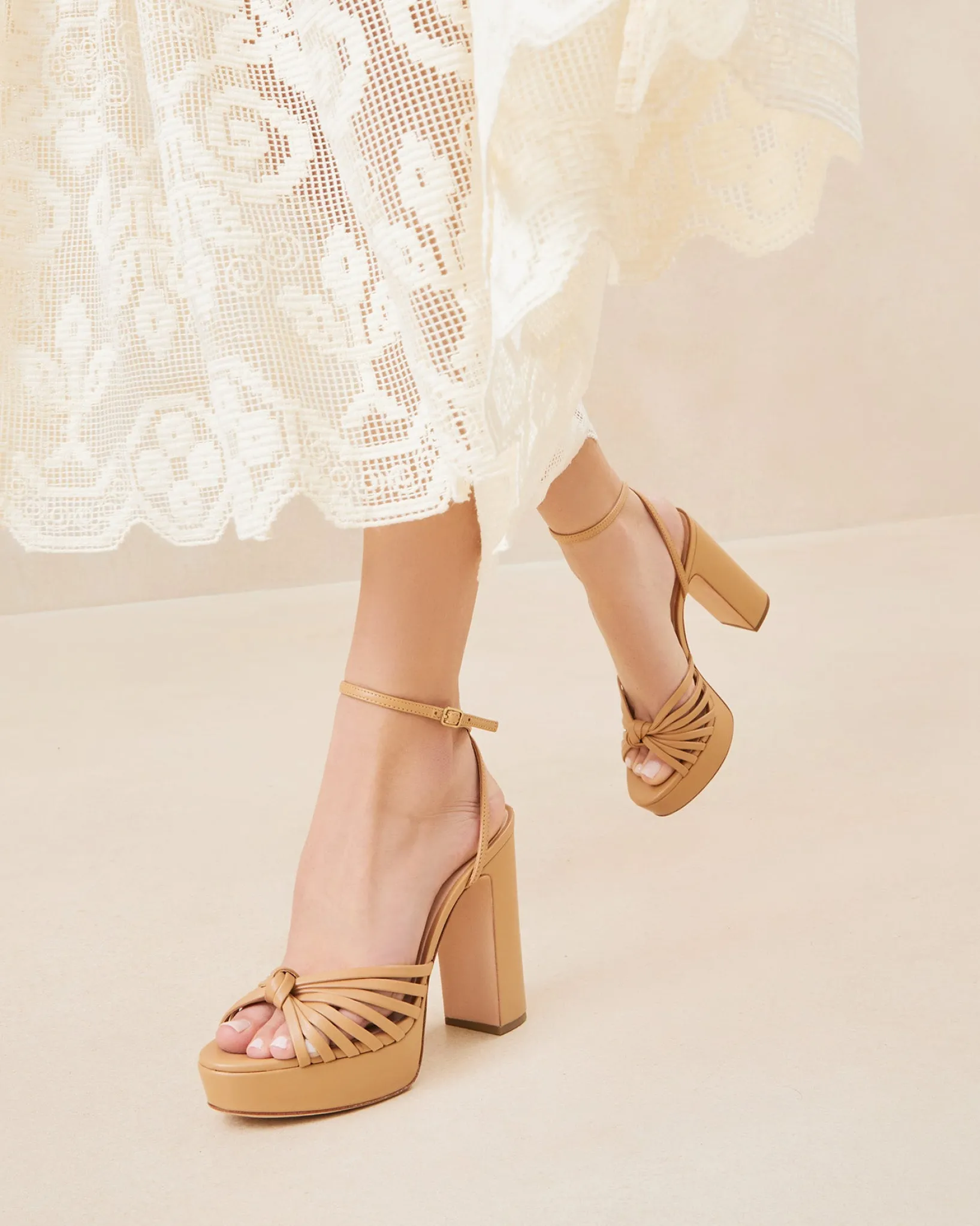 Discount Loeffler Randall Rivka Knot Platform Sandal Cacao