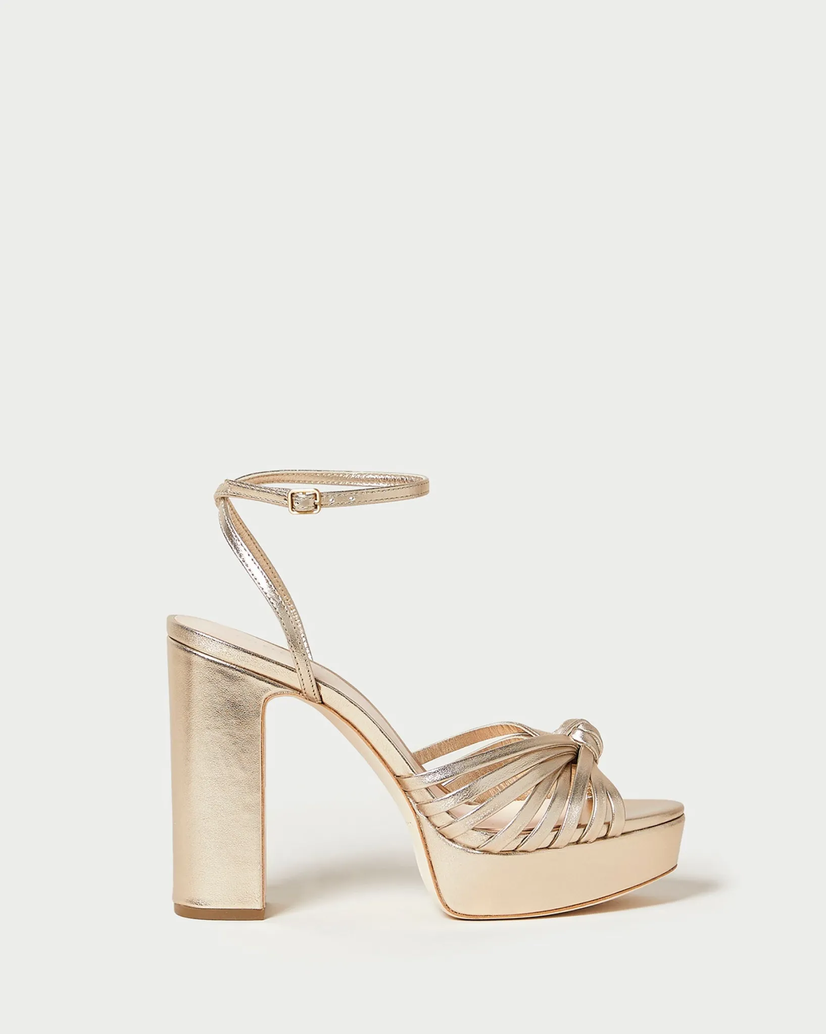 New Loeffler Randall Rivka Knot Platform Sandal Champagne