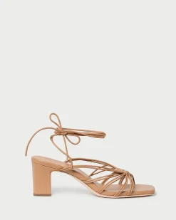 Loeffler Randall Ryder Leather Heeled Sandal Gold