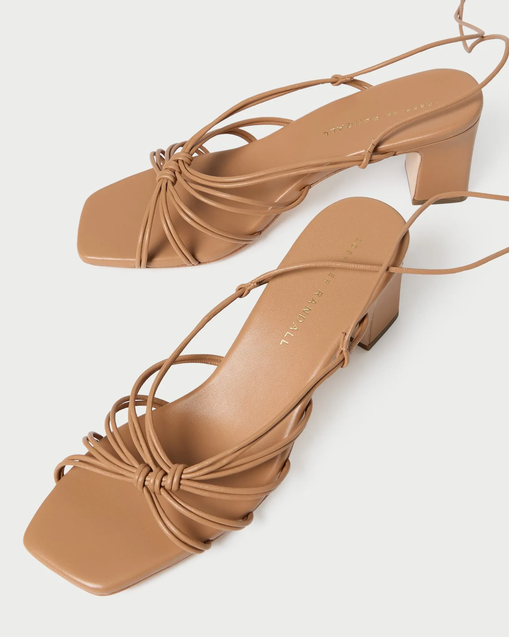 Loeffler Randall Ryder Leather Heeled Sandal Gold
