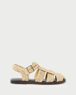 Loeffler Randall Sawyer Natural Crochet Caged Sandal Natural/Brown