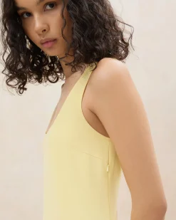 Outlet Loeffler Randall Soren Yellow Tiered Sleeveless Dress Soft Yellow />