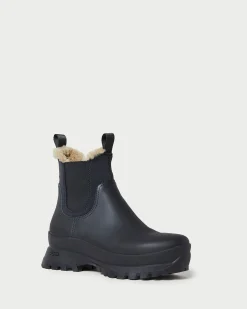 Sale Loeffler Randall Tara Black Shearling-Lined Boot Black/Cream />