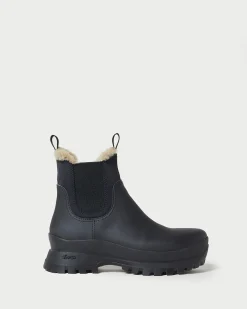 Sale Loeffler Randall Tara Black Shearling-Lined Boot Black/Cream />