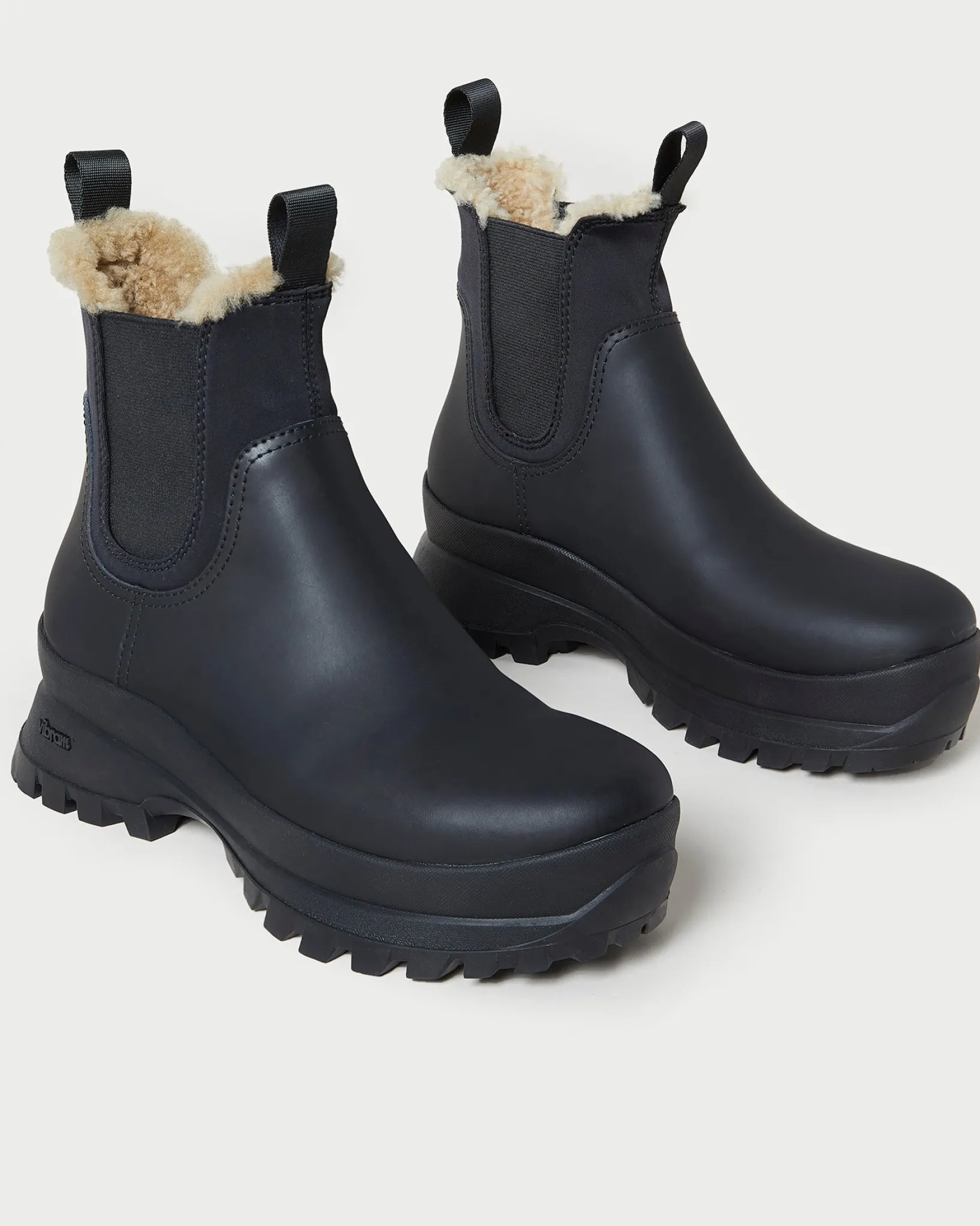 Sale Loeffler Randall Tara Black Shearling-Lined Boot Black/Cream />