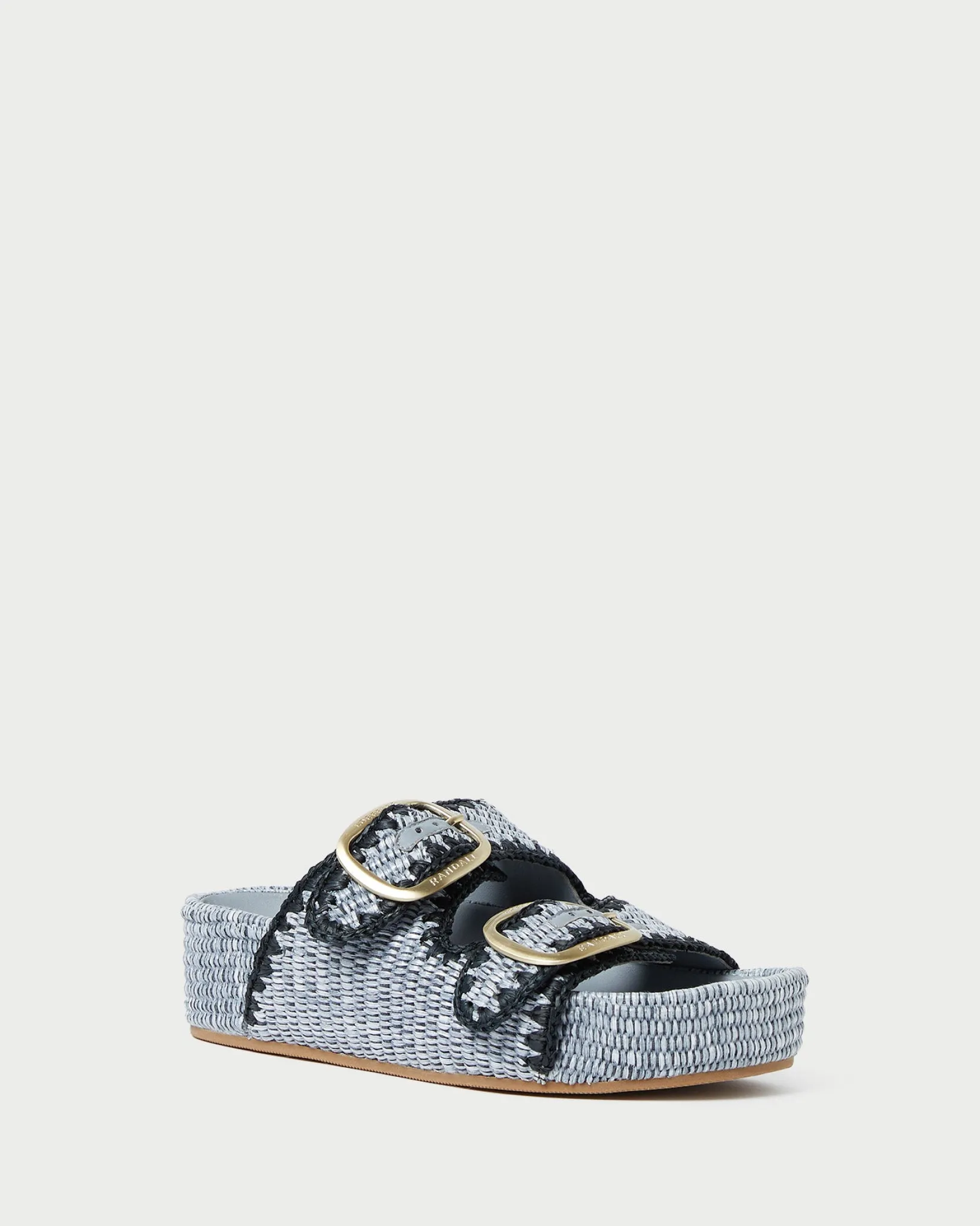 Discount Loeffler Randall Theo Cream Raffia Footbed Sandal Brown/Cream