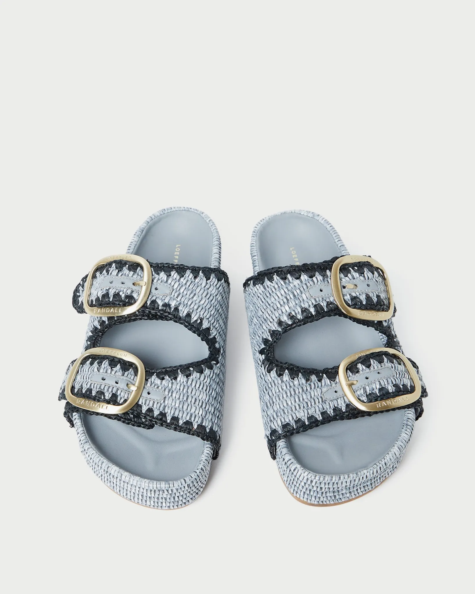 Discount Loeffler Randall Theo Cream Raffia Footbed Sandal Brown/Cream