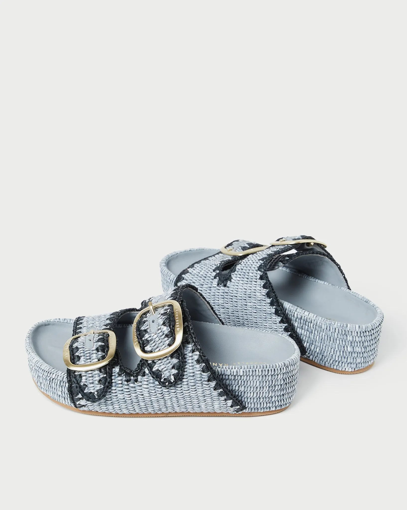 Discount Loeffler Randall Theo Cream Raffia Footbed Sandal Brown/Cream
