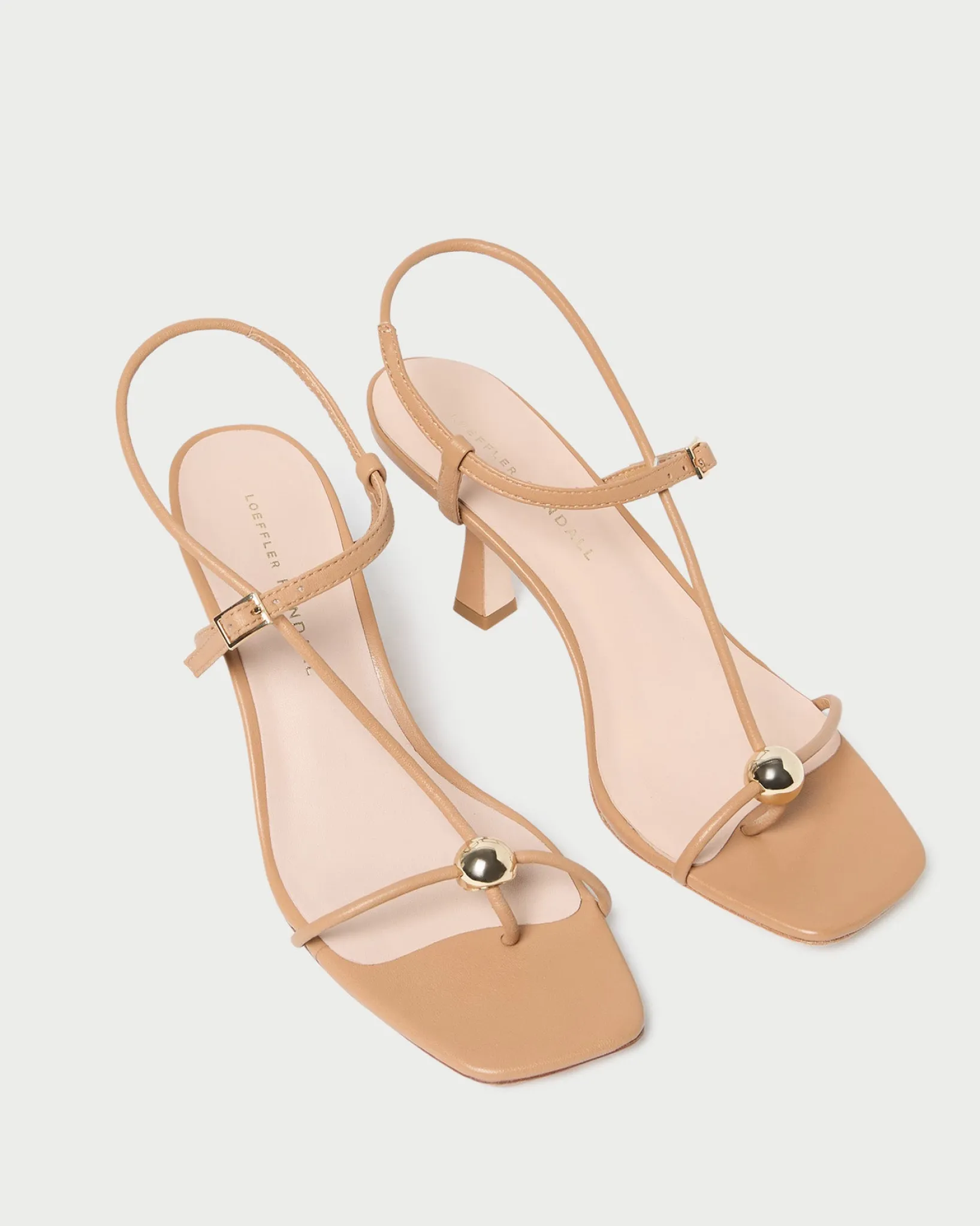 Loeffler Randall Triana Dune Leather Mid-Heel Sandal Dune />