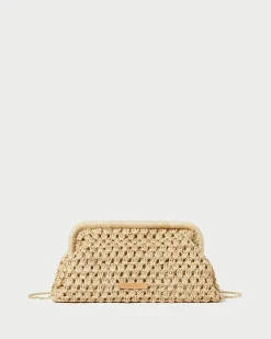 New Loeffler Randall Trudie Blue Crochet Frame Clutch Light Blue